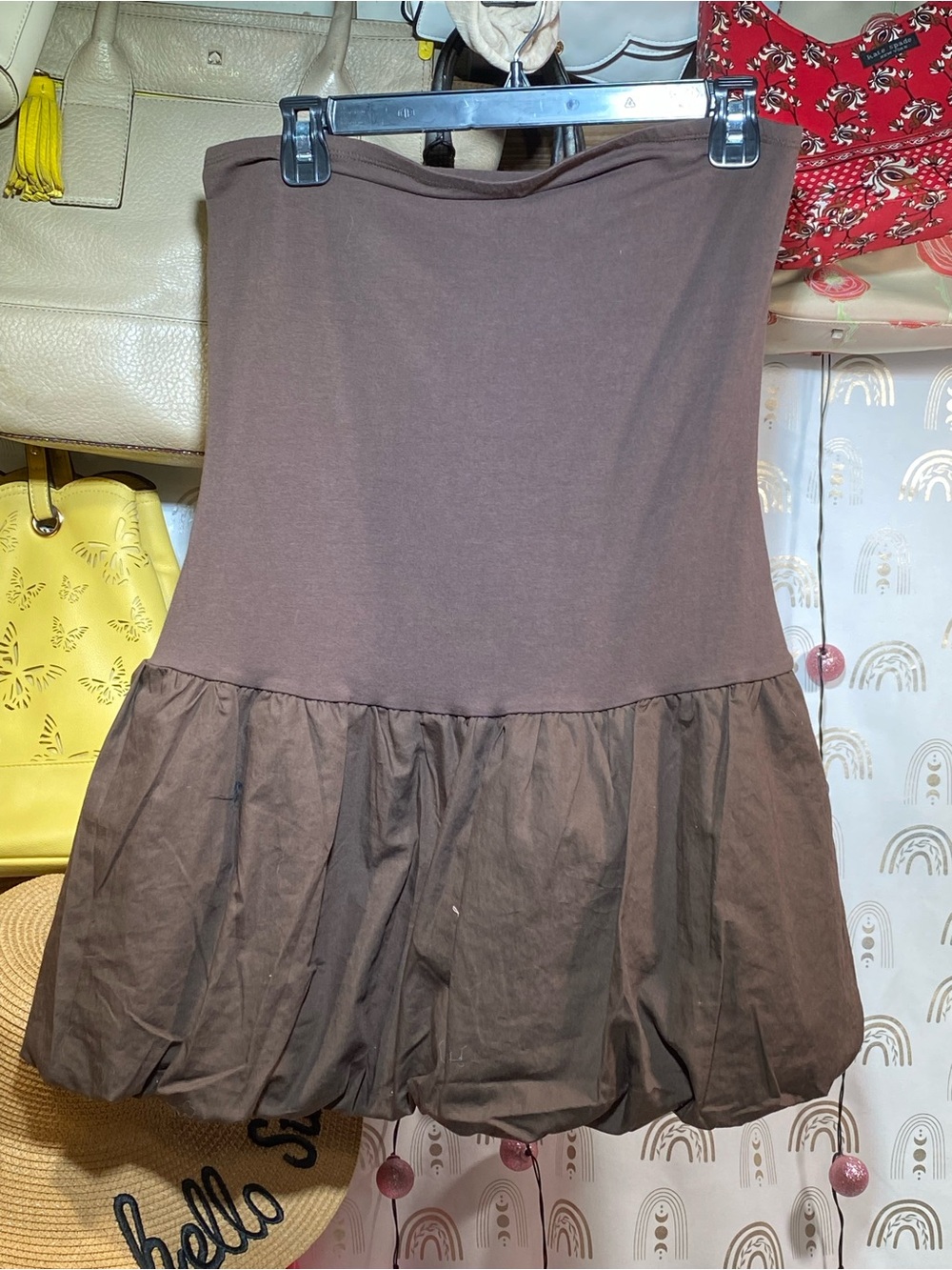 wild fable Brown A-Line Bubble-Hem Skirt